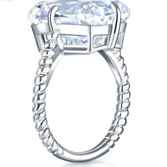 Super Independent Rectangle Pure Gemstone Wedding Rings for Women, PD300 - Picture 2 of 4